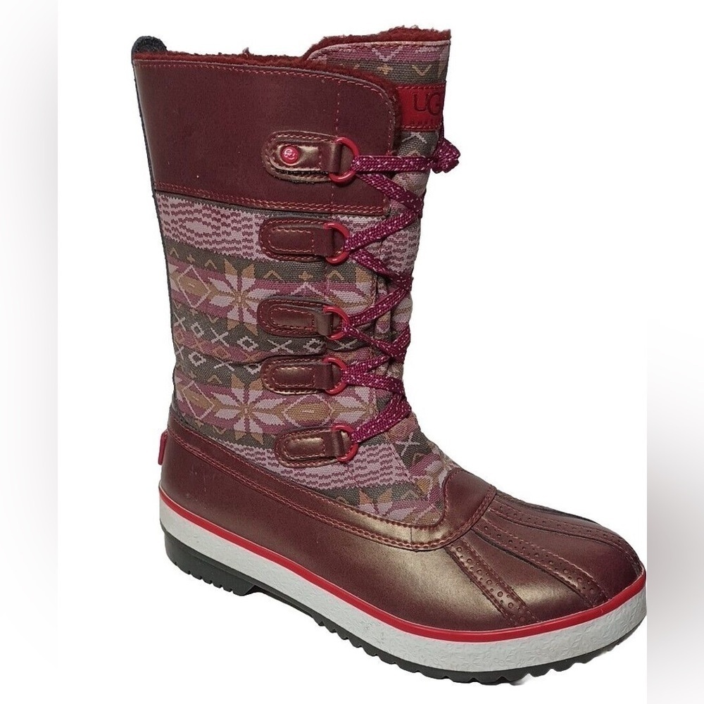 UGG Australia Maroon Women's Baroness Snow Boots Size 7 Limited Edition